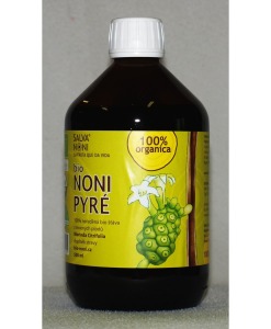 Bio Noni Pyré - 100% přírodní neředěná bio šťáva s dužninou z ovocných plodů Morinda citrifolia.